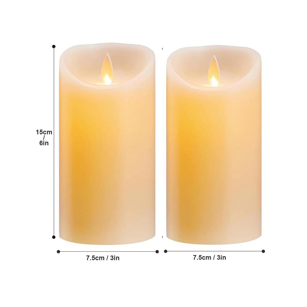 Светодиодная декоративная свеча, беспламенная, из настоящего воска, электронные свечи на батарейках с дистанционным управлением, мерцающая свеча из коры столба