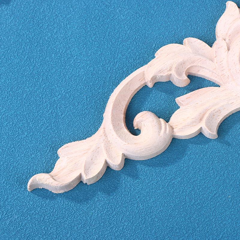 Wooden Figurines Wood Appliques And Onlays Natural Furniture Wall Door Woodcarving Decorative Long Flower Crafts Corner Frame
