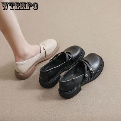 Модные весенне-осенние новые дышащие маленькие кожаные туфли в японском стиле, студенческая женская обувь на толстой подошве, туфли на плоской подошве