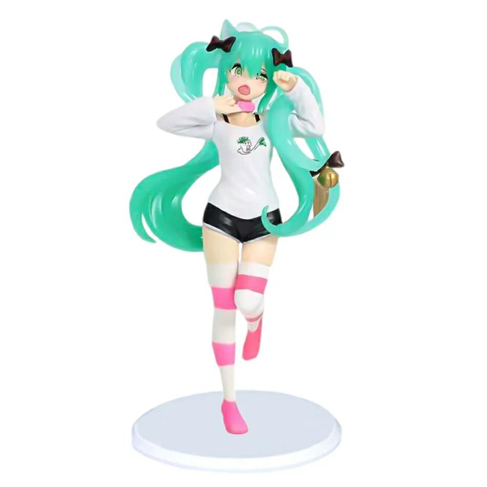 The 12-20cm Anime Hatsune Miku Character Cat Ear Sitting Doll Model Toy Gift Collection Action Character PVC Children's Gift