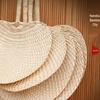 Handmade Straw Woven Folding Fan, Cooling Palm Leaf Fan for Baby, Mosquito Repellent, Large Size