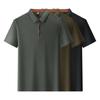 Летняя крутая мужская рубашка поло с короткими рукавами из жаккардового шелка Ice Silk, дышащая, для людей среднего и пожилого возраста, деловая повседневная футболка