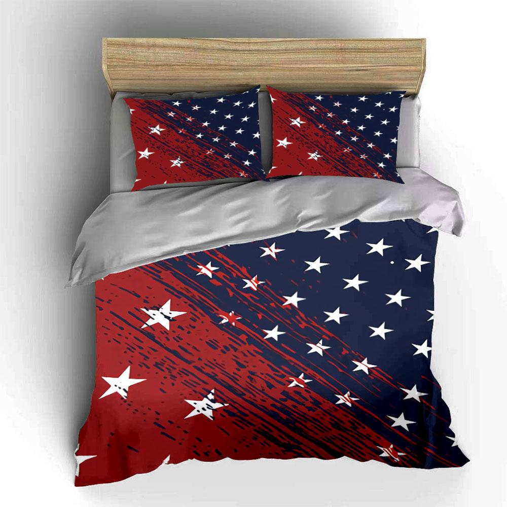 American Flag Star Bedding Set Bedding Duvet Cover Set Duvet Cover Pillowcases (1 * Duvet Cover 2 * Pillowcases, without duvet insert)