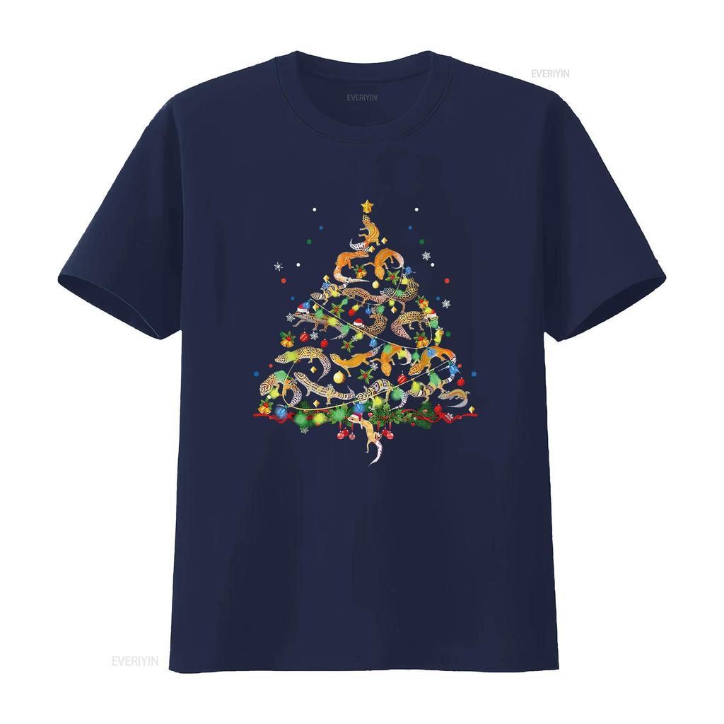 Womens Leopard Gecko Christmas Tree Funny Marsupial Xmas T Shirt vintage Washed designer clothes Comfortable Stylish fashion
