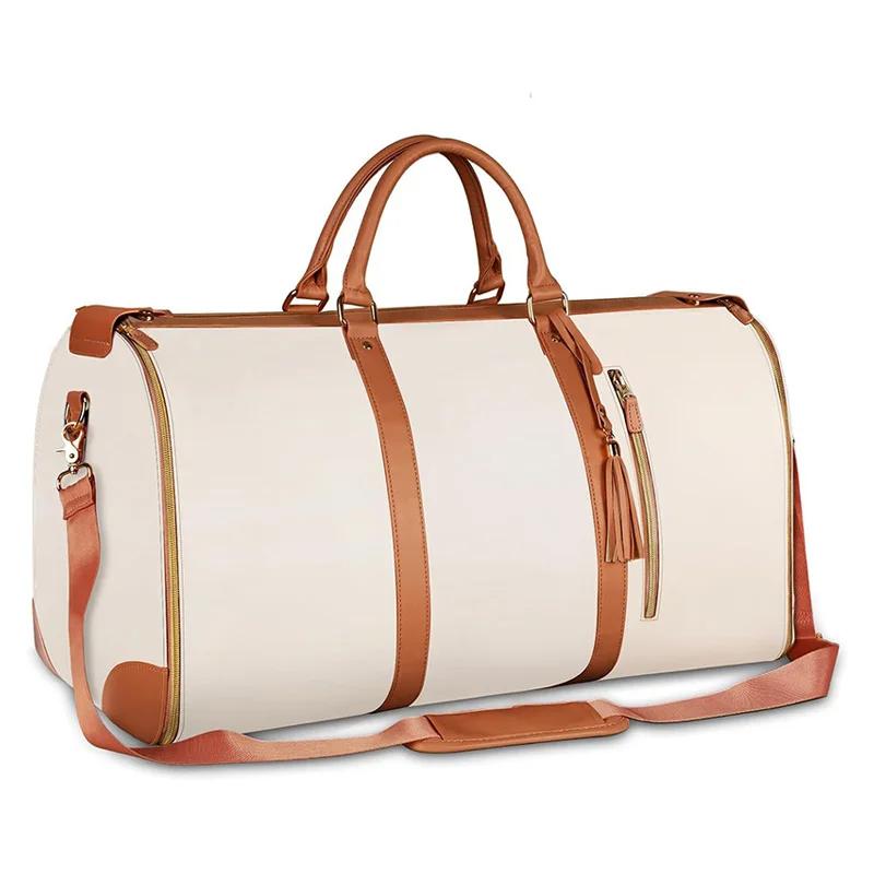 Складная женская дорожная удобная сумка для ручной клади, большая вместительная спортивная сумка из искусственной кожи, портативная деловая дорожная сумка