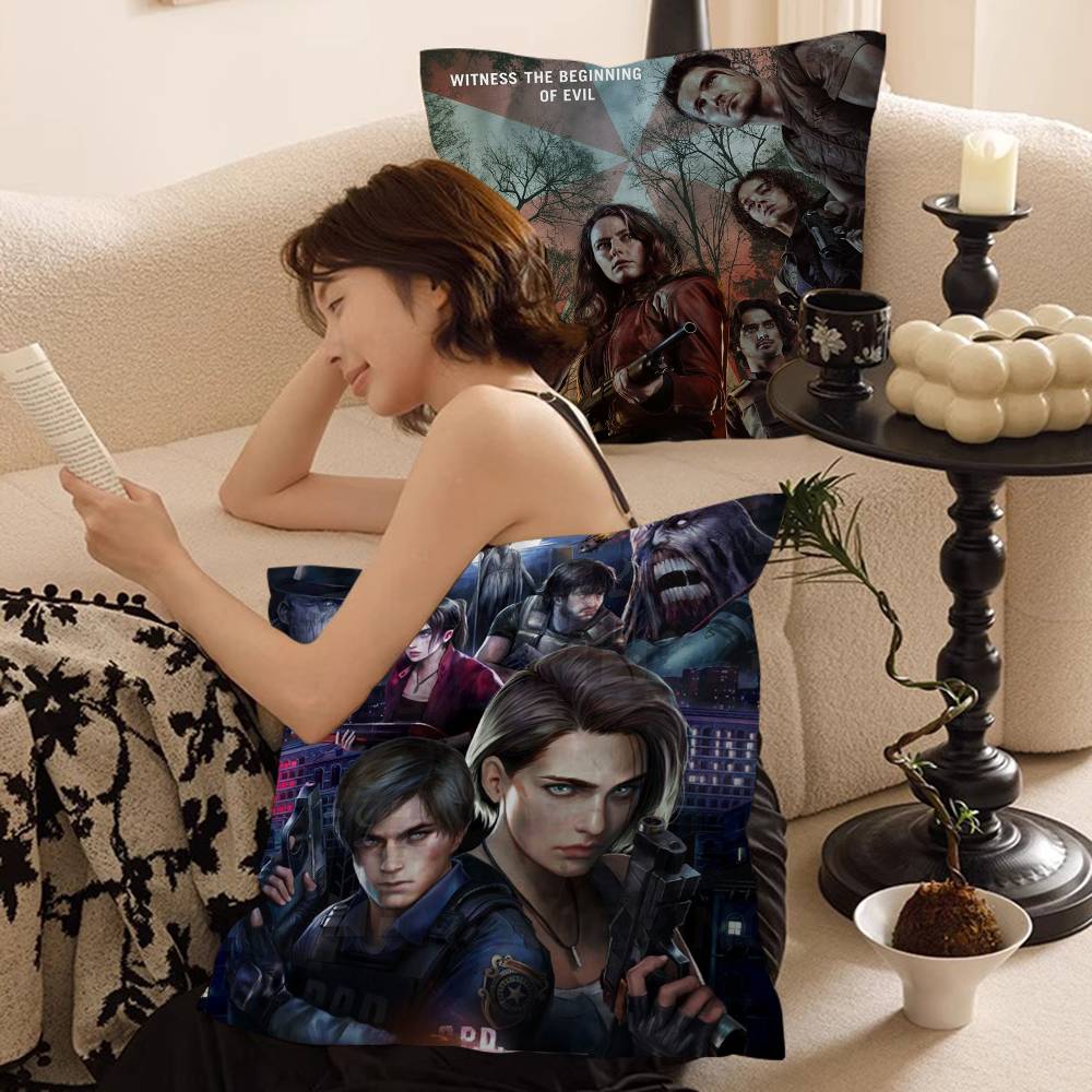 Горячая игра R-Resident E-Evil Наволочки Мультяшные Декоративные для Дивана Дома Двусторонняя Печать Короткий Плюш Милая Наволочка для Подушки