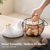 Egg Basket with Lid Farmhouse Container Round for Kitchen