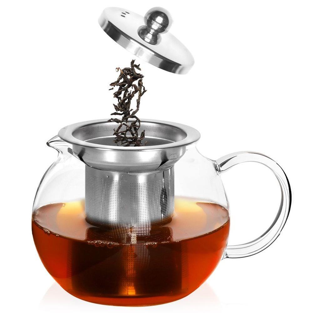 Heat-resistant glass teapot with infuser 800 ml