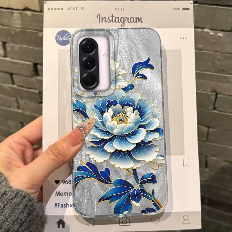 Роскошный чехол с цветами для Samsung A56 A16 A17 A07 S24 S25 FE Xiaomi Redmi Note 14 13 Pro 14C A5 Huawei Honor 400 200 Lite Pro iPhone 16 Противоударный чехол