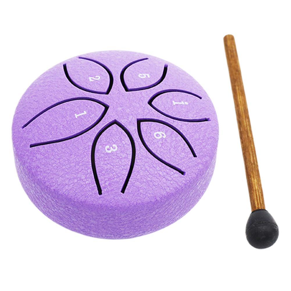 Steel Tongue Drum 3 Inch 6 Notes with Drum Mallet Handpan Drum Rain Drum Instrument for Entertainment Meditation Yoga Zen Gifts