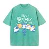 Cute Animals Blowing Fans Washed Retro Snow Clothes Men Loose Oversize T-Shirts Summer Cotton T-Shirt Casual Loose Tops