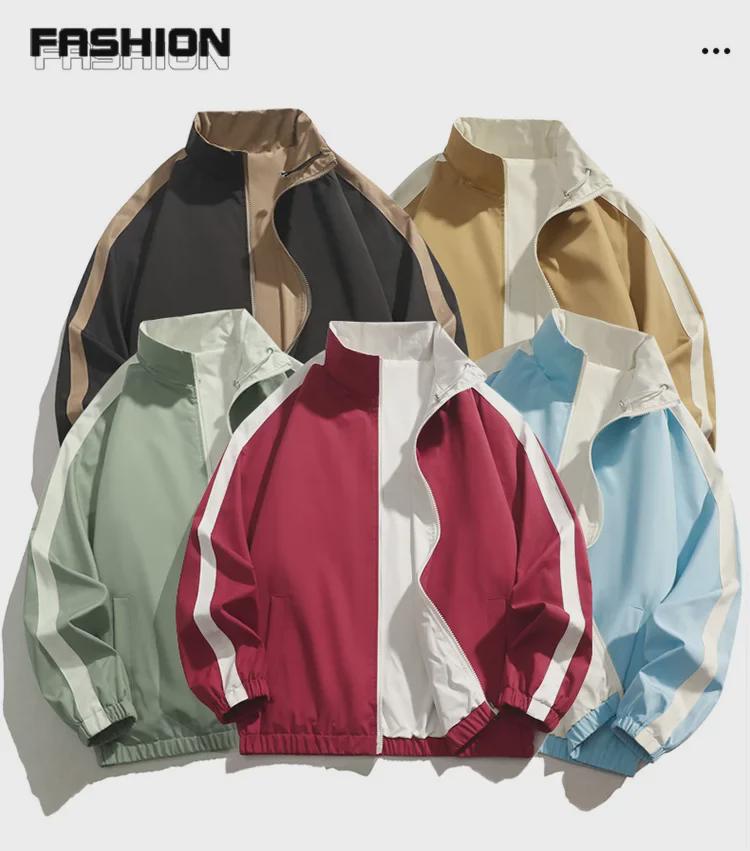 Мужская повседневная куртка с воротником-стойкой, осень 2024 г.