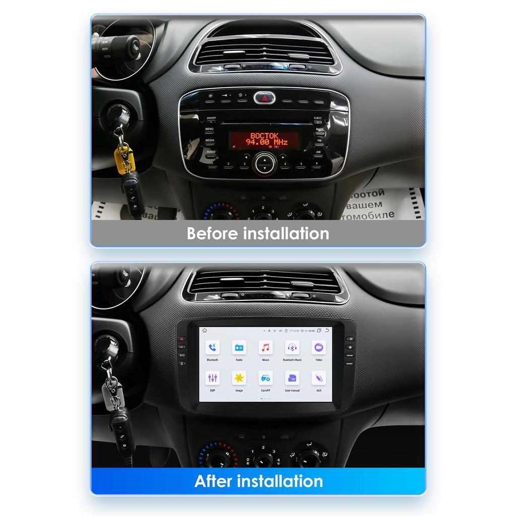 9-дюймовый Carplay 4G 2 Din Android 13 автомобильное радио для Fiat Linea 2012 - 2015 Fiat Punto EVO мультимедийный видеоплеер Navi GPS DSP WIFI интеллектуальный экран