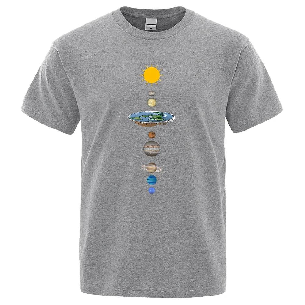 Sistema Solar Cósmico Planetas Imprimir Manga Curta Homens Rua Casual T Roupas Soltas Oversized T Camisa Masculina Verão Algodão