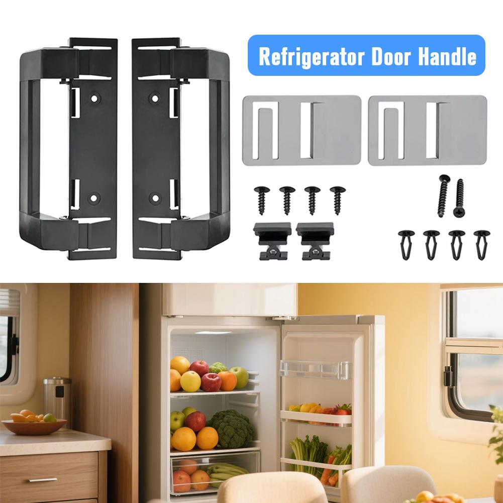 2 Pcs Refrigerator Door Latch Handle Ergonomic RV Refrigerator Door Handle Campers Refrigerator Door Pulle RV Parts Accessories