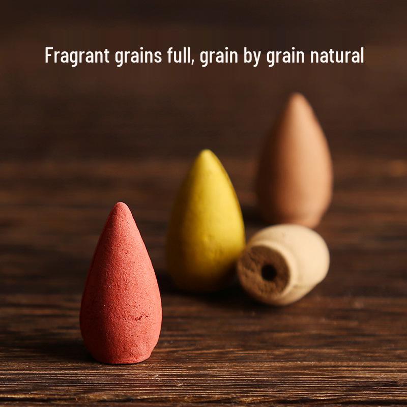 Конусы благовоний с обратным потоком из старого горного сандала - Натуральный агаровое дерево и полынь для ароматерапии, башня для дезодорации, текущие облака.