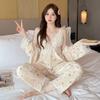 3-piece Pajama Set Suspenders Robe Feminine Lace Pajamas Autumn and Winter Velvet Home Wear Pajamas Casual Wear