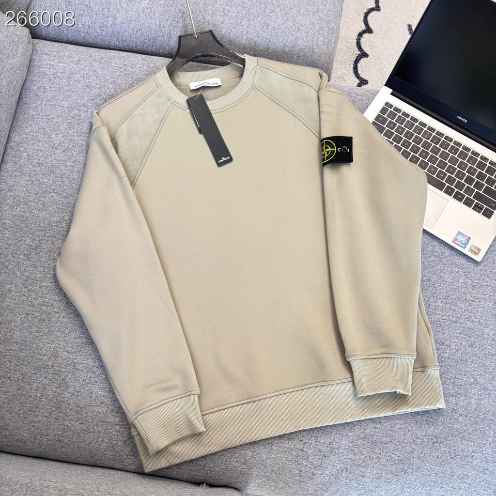 Худи CrossStone Stone Island Plus с бархатом, утолщенное, теплое - Модный дизайн с круглым вырезом