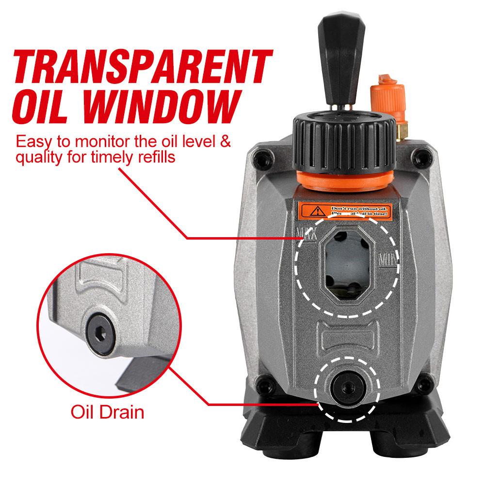 Беспроводной вакуумный насос для хладагента 7CFM 5PA 1/2 л.с. 1/4" вход для воздуха Для бытового кондиционирования воздуха Для аккумулятора