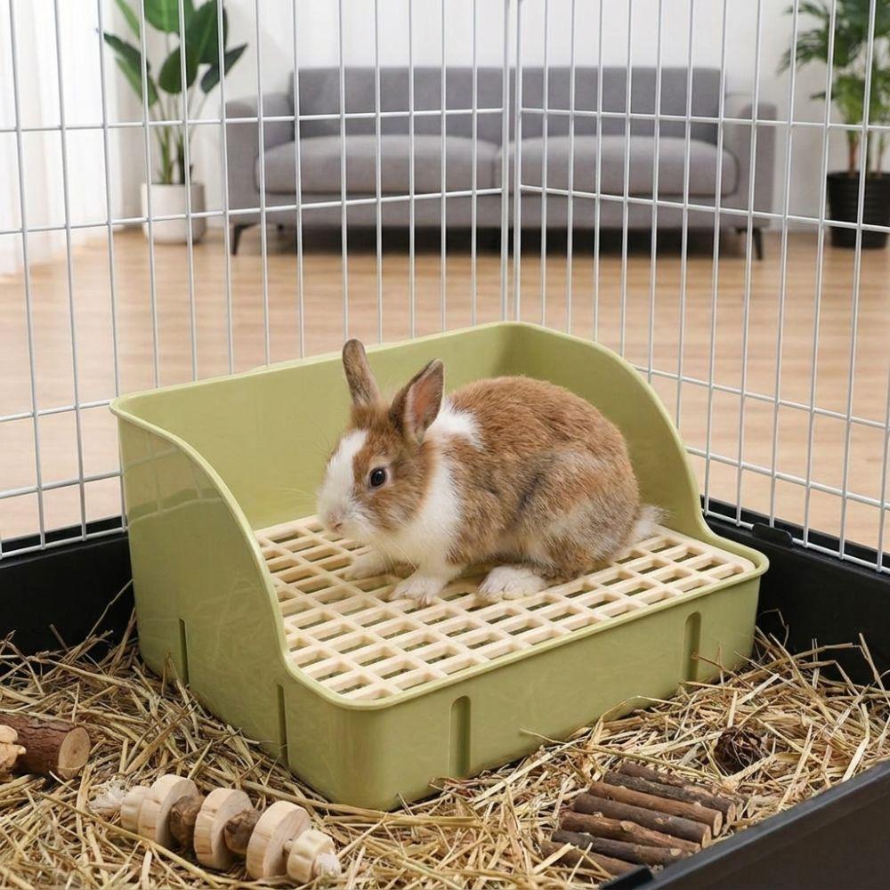 Potty Trainer Bunny Training Toilet Detachable Grids Puppy Pee Pan Tray for Cage Use