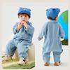 Mini Balabala Baby Denim-Look Long Sleeve Romper