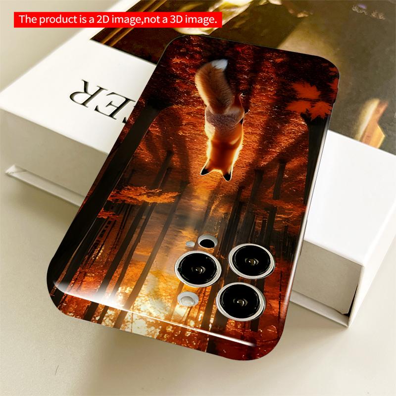 2DFlat Fox in Golden Autumn Forest All inclusive film hard iPhone case, compatible with iPhone 18 Pro Max 17 16 15 14 13 12 11