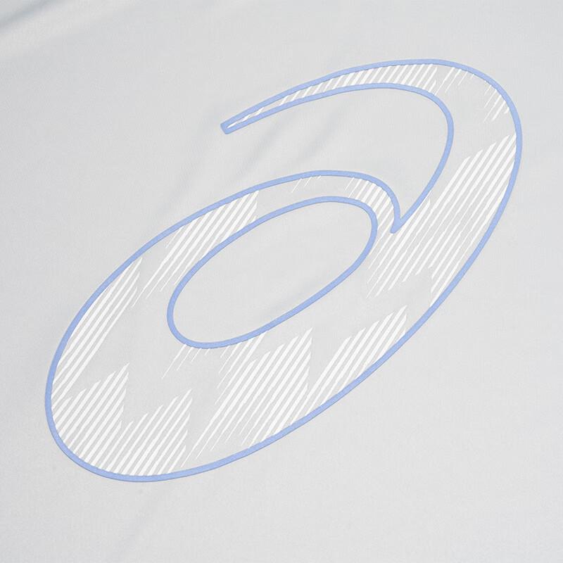 Asics Пуловер с круглым вырезом и логотипом, удобная впитывающая пот повседневная спортивная футболка с коротким рукавом, мужские топы серого цвета 2011D076-020