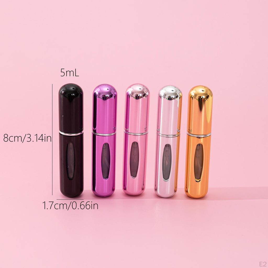 5Pcs 5ml Refillable Perfume Bottle, Portable Empty Scent Mist Sprayer Spray Pump Container
