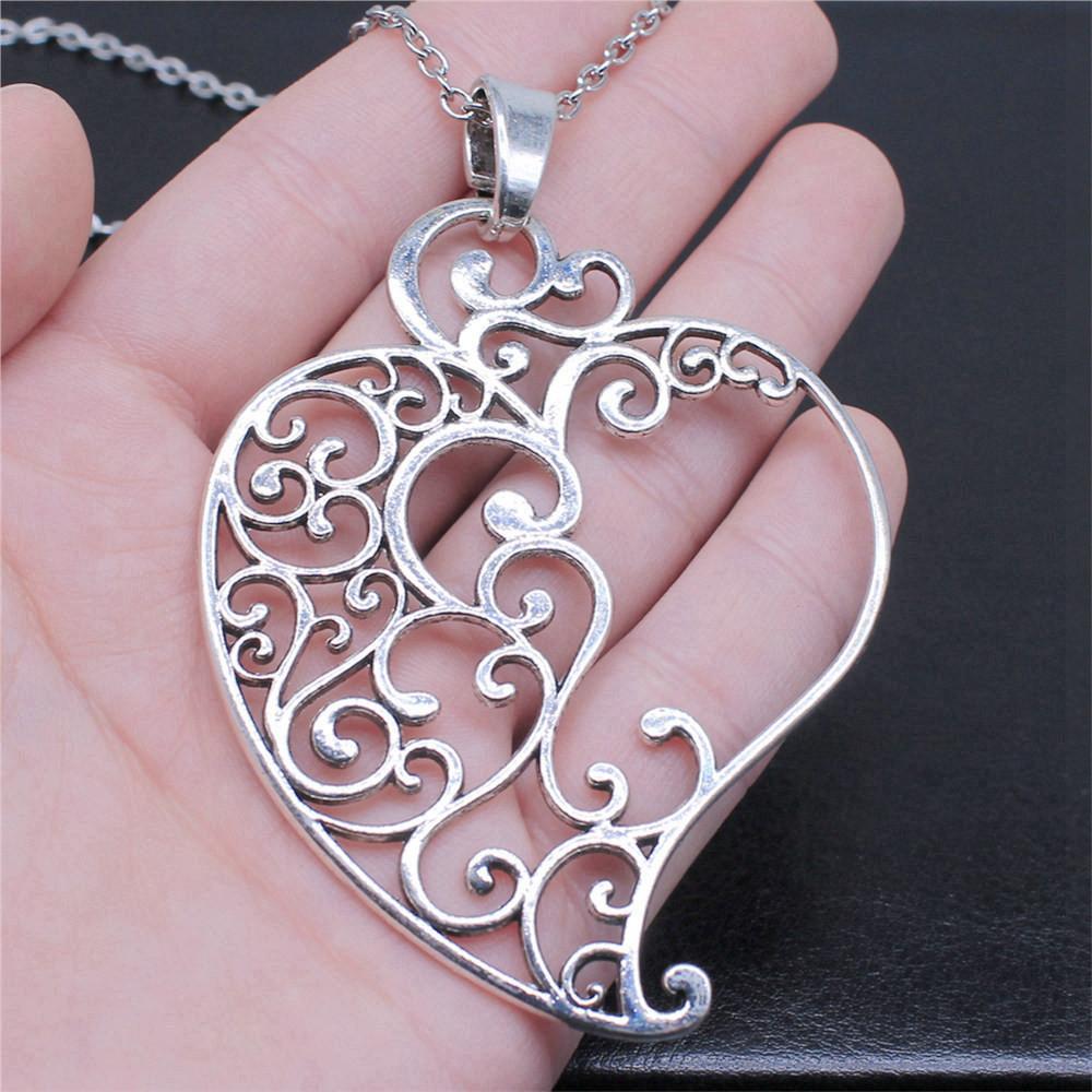 Любовь Сердце Мир 45 см или 70 см Длинная Цепочка Ожерелье Женские Украшения Юбилей Новые Находки и Компоненты