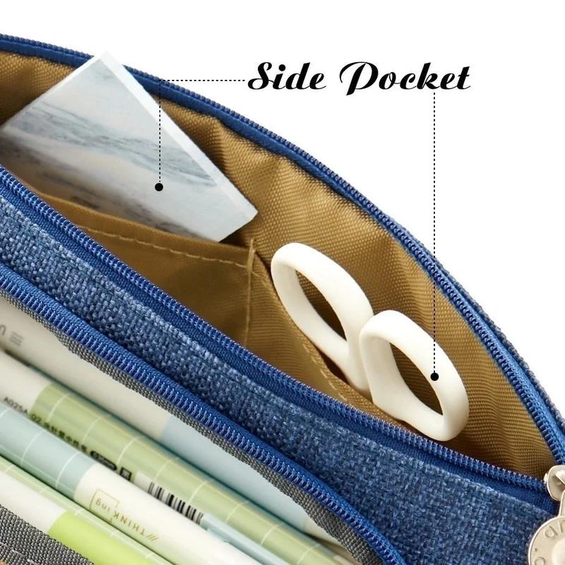 Простой пенал большой вместимости, школьный портативный холщовый мешочек, школьные канцелярские принадлежности, сумка для ручек, держатель, коробка, корейская канцелярия