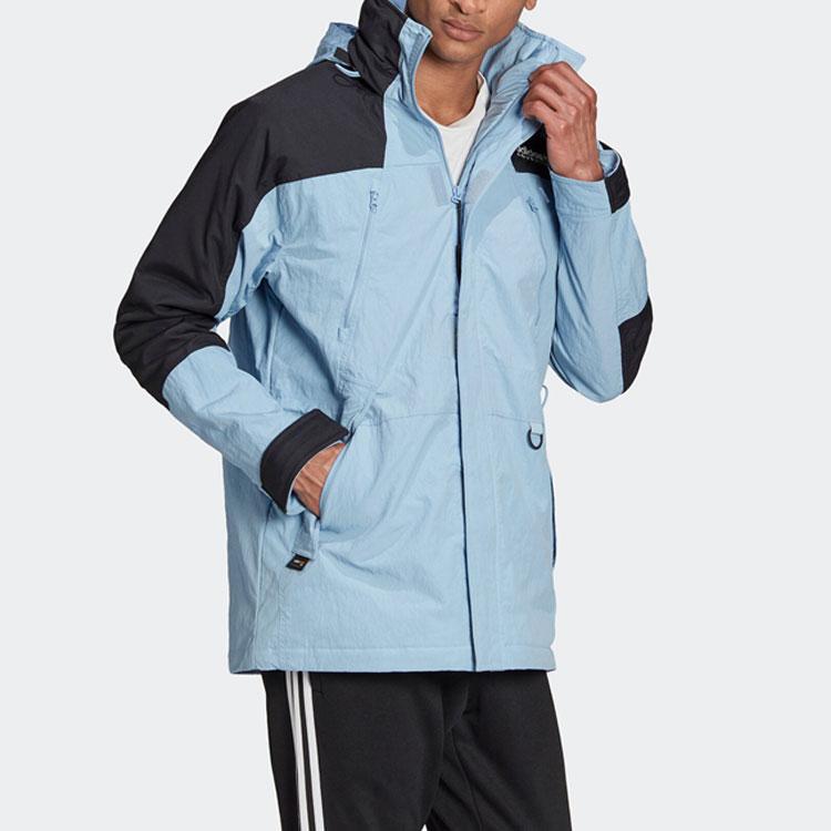 Adidas Originals Color Block Stand Collar Long Sleeve Down Jacket Men Outerwear Blue H13576