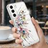 Красочный чехол-бабочка для Samsung S26 Ultra S25 FE S24 S23 S22 Plus S21 A15 A25 A35 A55 A16 A26 A36 A56 A17 A37 A57 5G Прозрачный мягкий чехол из ТПУ