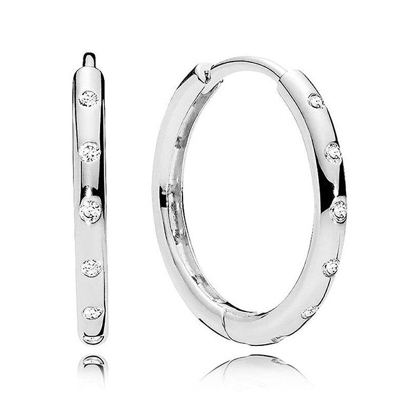 Оригинальные серьги-кольца Rose Signature Hoop Droplets с кристаллами, серьги из стерлингового серебра 925 пробы для женщин, подарок, европейские ювелирные изделия