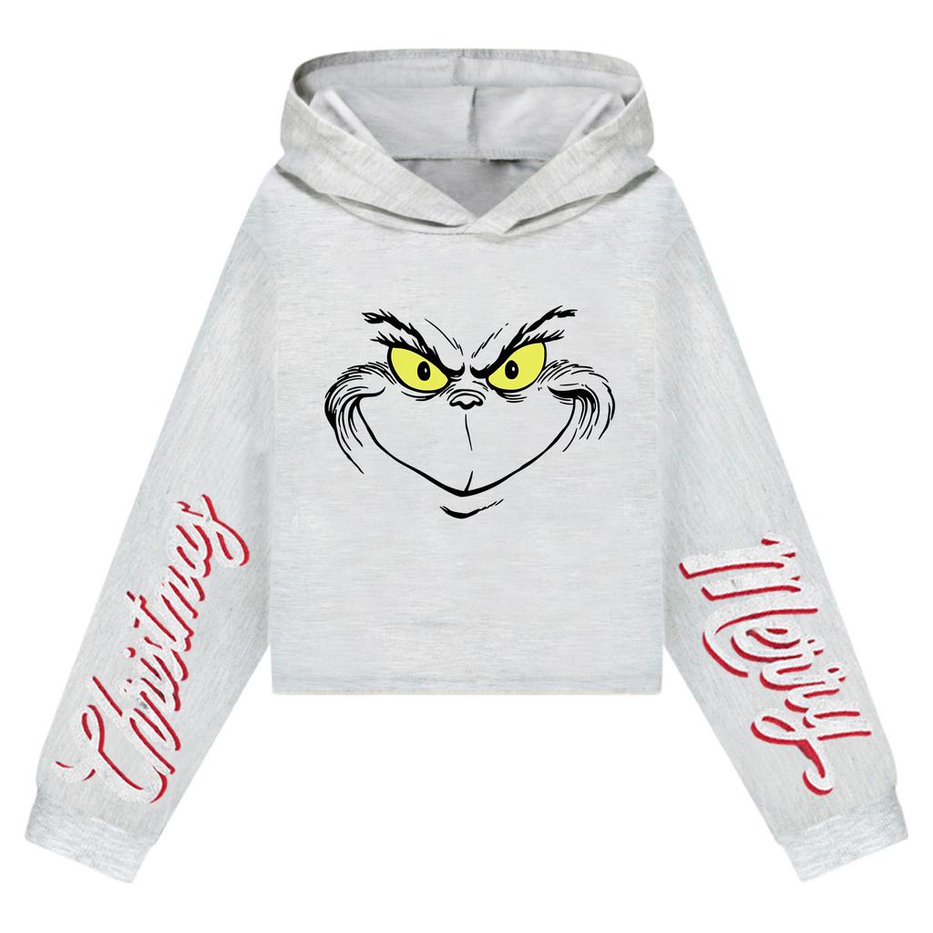 Kids' Casual Fashion Christmas Printed Long Sleeve Hooded Sweatshirt (No Drawstring)