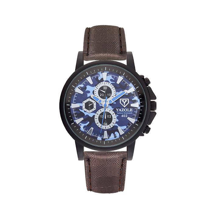 Yazole 402 Own Brand Colors Unisex Quartz Watch Weird Leather Band 3 Dials Decorations Simple Student Relogio Musculino