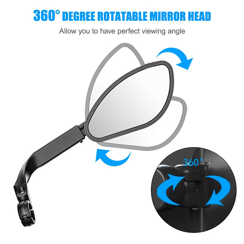 Телескопическое велосипедное заднее плоское зеркало, вращающееся на 360 градусов, боковое зеркало заднего вида на руль велосипеда для горного велосипеда и шоссейного велосипеда