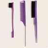 4Pcs Hair Styling Comb Set Teasing Hair Brush Triple Teasing Comb Rat Tail Combs Edge Brush Hair Tail Tools Braid Tool