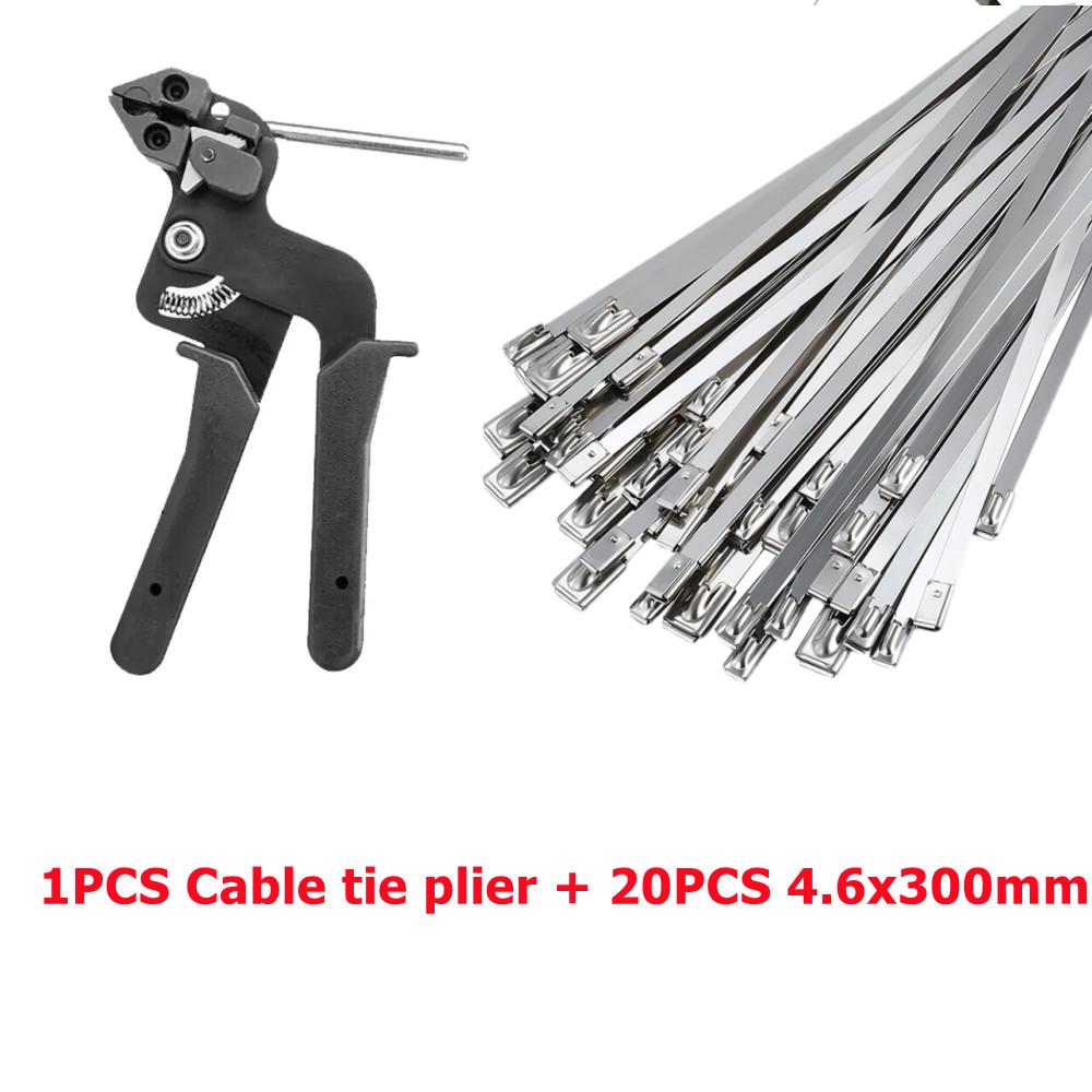 20 шт. 4,6/7,9 мм нержавеющая сталь металлические кабельные стяжки выхлопная труба обертка с покрытием запирающийся металлический молния-выхлоп многофункциональный запирающийся кабельный стяжка