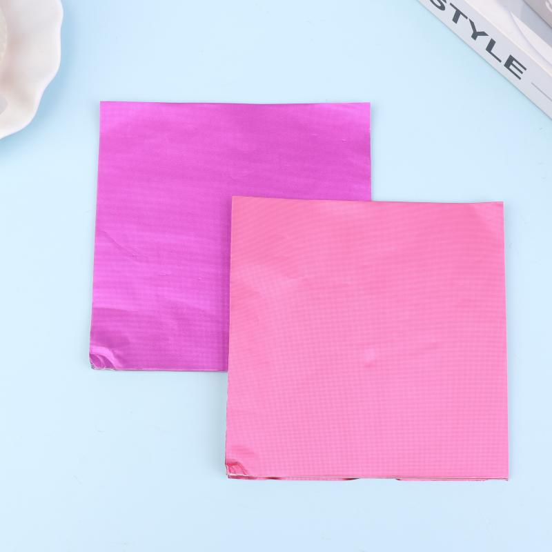 100 шт. 15X15 см Алюминиевая фольга Оберточная бумага Листы Фольга Бумага для упаковки конфет Шоколад Свадебная вечеринка Упаковка для конфет