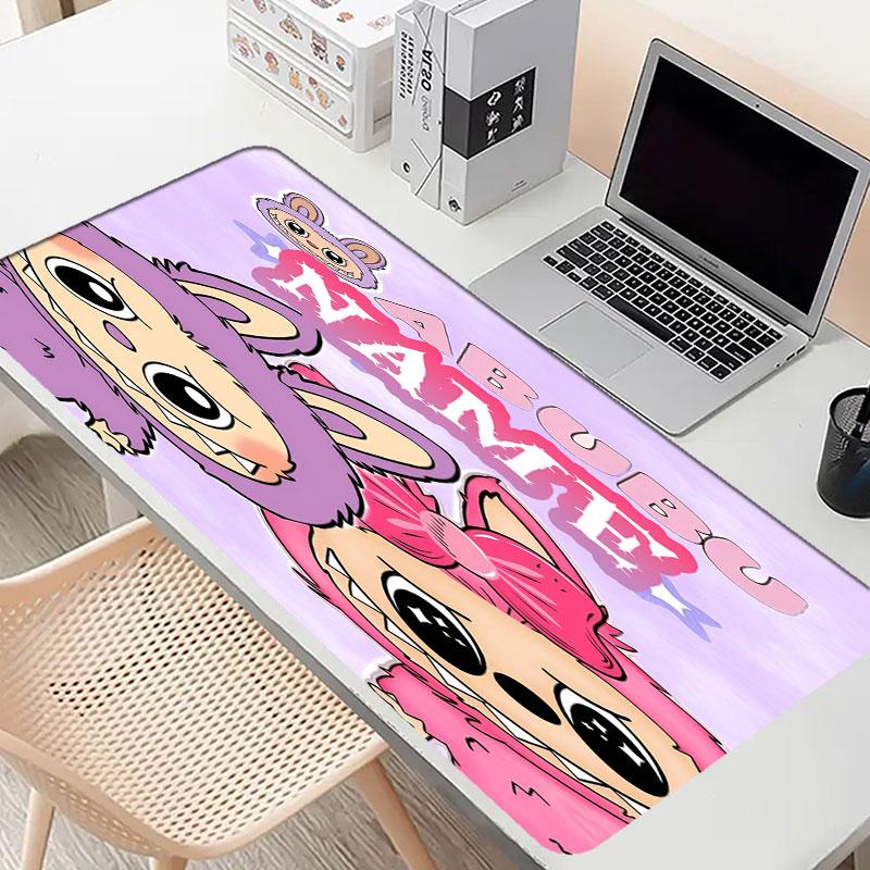 Custom Name Personalized Labubu Pattern Mousepad, Laptop PC Desk Mat, Decorative Desk Mat for Home Keyboard Pad Gift