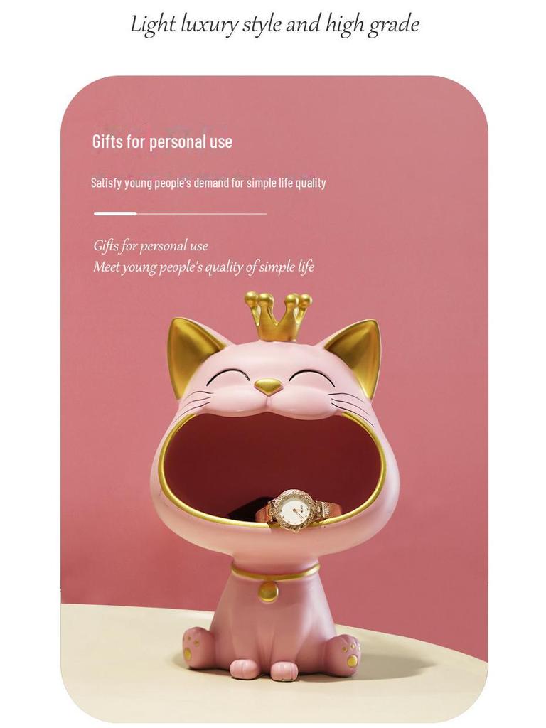 Роскошное украшение из смолы Lucky Cat для хранения ключей и украшения