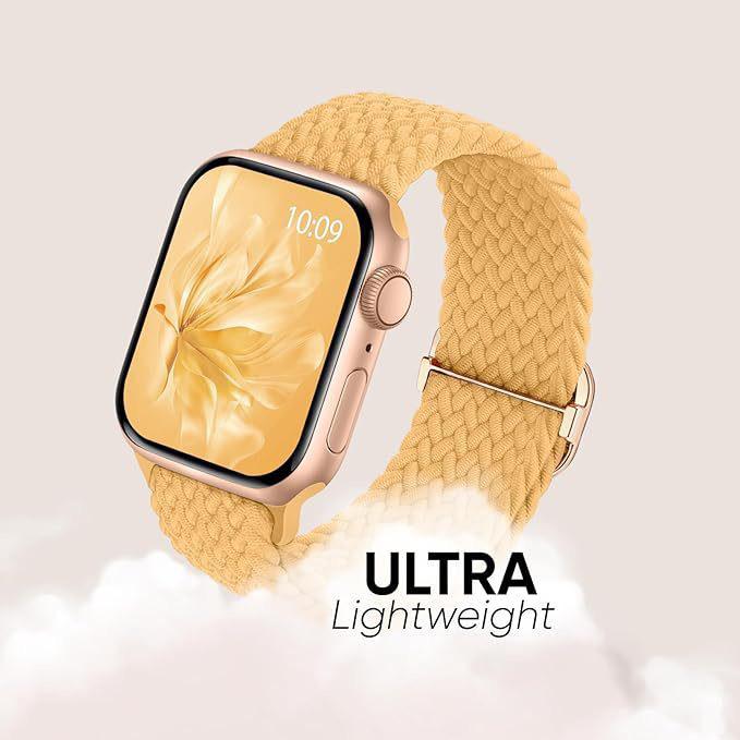 Эластичный плетеный нейлоновый ремешок для Apple Watch Series 4-10 и Ultra 2