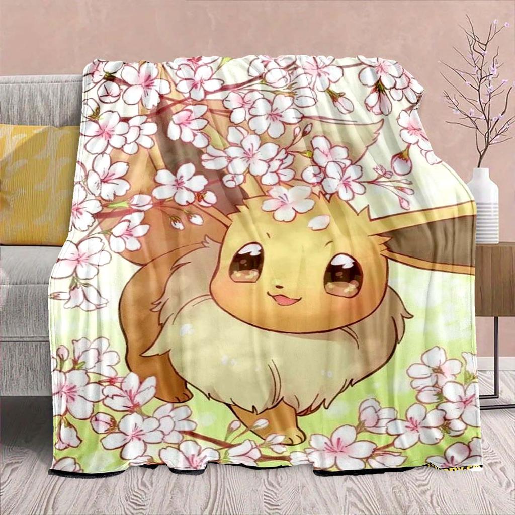 Pokémon Anime Flannel Blanket - Soft Warm Perfect for Sofa, Bedding Camping Travel Office Home Decor -QJY