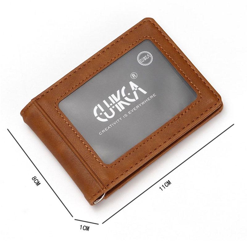 Rfid Men'S Leather Slim Bifold Money Clip Wallet Front Pocket Credit Card Holder