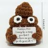 Funny Positive Poop Hug Pocket Hug Mini Handmade Plush Wool Knitted Doll Cute Desktop Decoration Birthday Holiday GiftDecoration