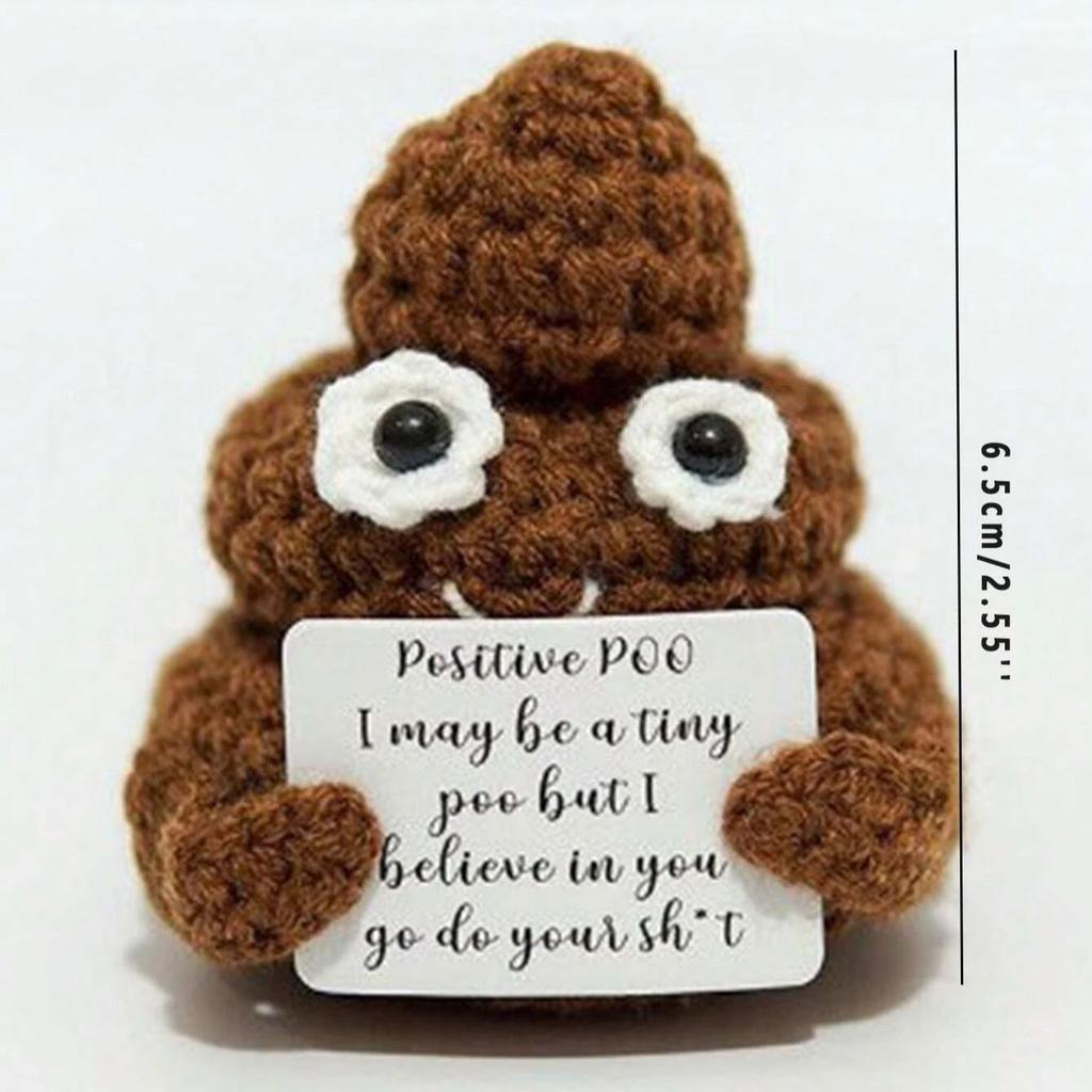 Funny Positive Poop Hug Pocket Hug Mini Handmade Plush Wool Knitted Doll Cute Desktop Decoration Birthday Holiday GiftDecoration
