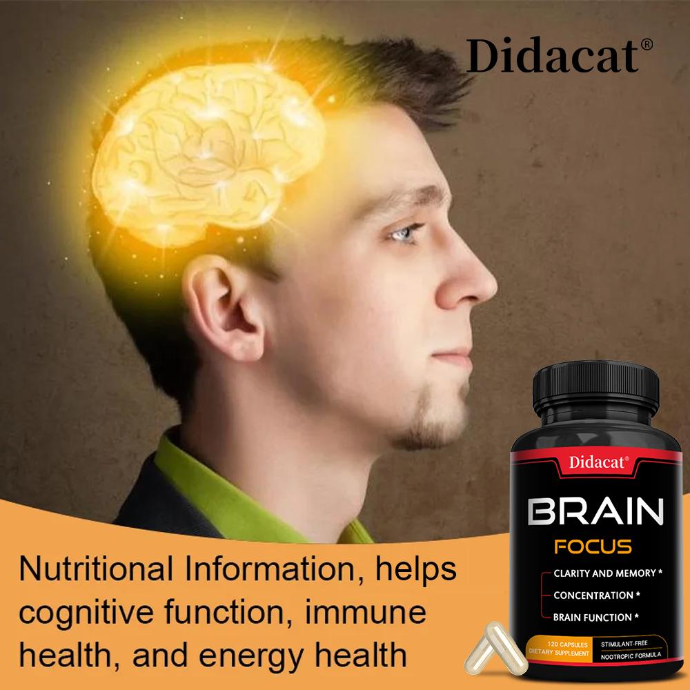 Brain Health, Memory Support, Concentration Function, Clarity Enhancement Supplement 120 Capsules