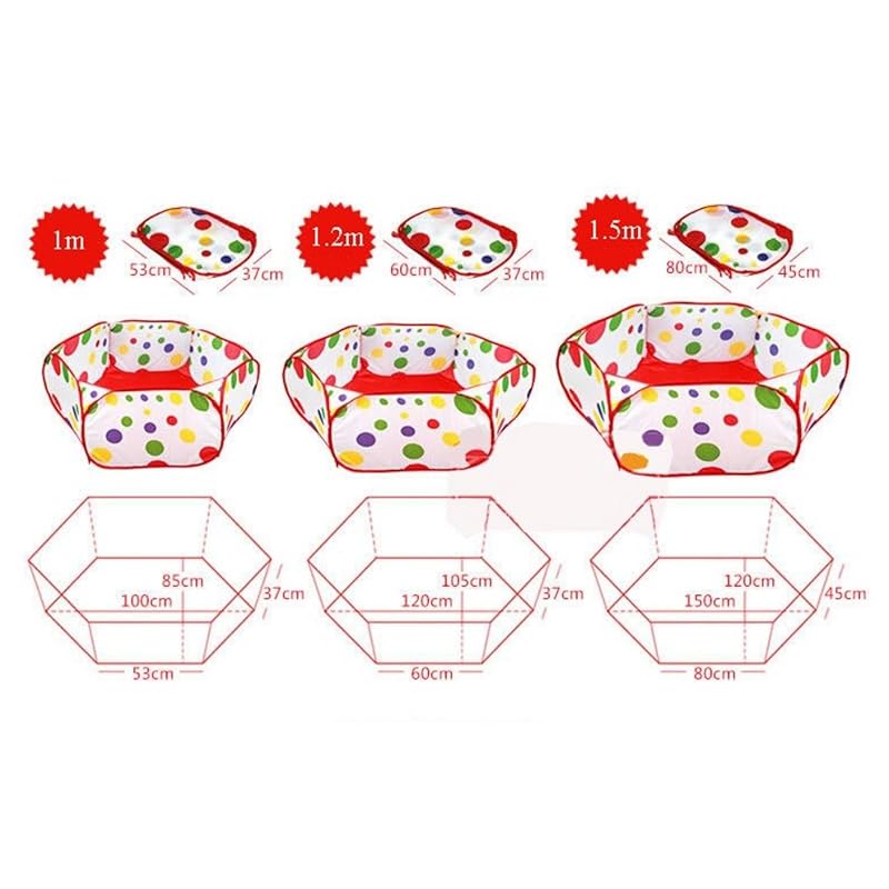Манеж HappyHome складной, легкое хранение, детский бассейн с шариками, ворота, поставляется с сумкой для хранения (120см)