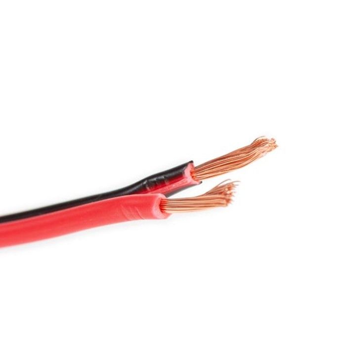 HQ-Power Câble haut-parleur 2x0,75mm², 25 mètres, rouge noir, rouleau, cuivre OFC, pour système audio, haute performance