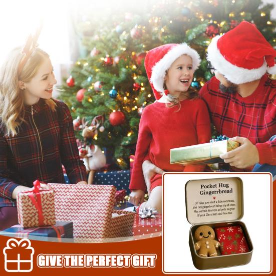 Christmas Pocket Hug Gift Handmade Felt Doll In A Box Little Pocket Hug with Gift Card Thoughtful Gift for Friends Family